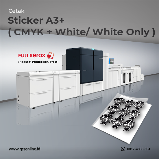 Cetak Sticker Tranparant A3+ ( CMYK + White/ White Only )